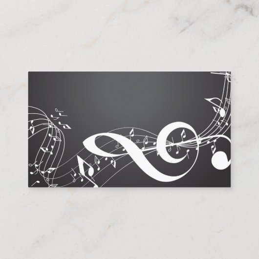 Muziekleraar Musical Notes Piano Guitar Band Busi Visitekaartje (Achterkant)
