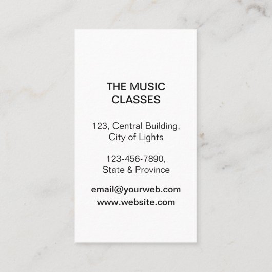 Muziekleraar Musician Gold Elegant Visitekaartje (Achterkant)