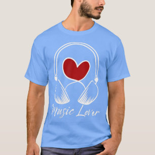 Muziekleraar Muziek-Lover I Hart Muziek Hoofdtelef T-shirt