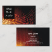 Muziekleraar Muziek Studio Elegant Musical Visitekaartje (Voorkant / Achterkant)