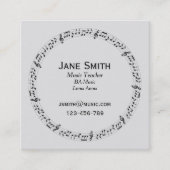 Muziekleraar muziek tutor muzieknoten vierkante visitekaartje (Voorkant)
