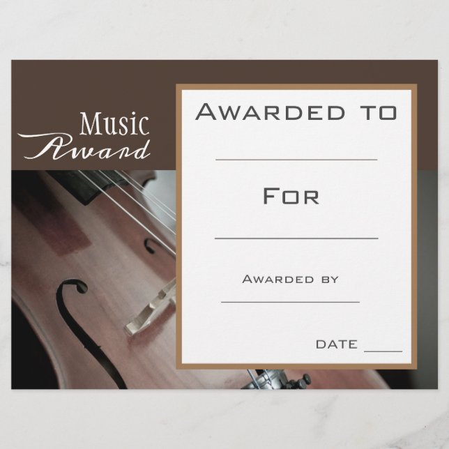 Muziekleraar muziekcello award (Voorkant)