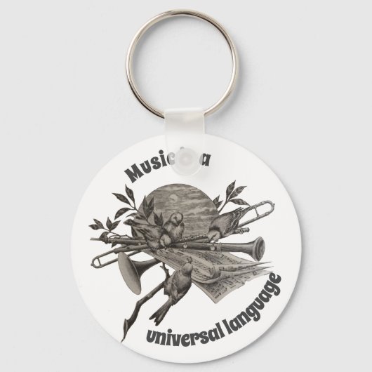 Muziekleraar  muziekinstrumenten sleutelhanger (Voorkant)