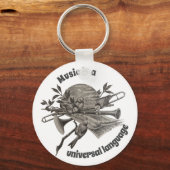 Muziekleraar  muziekinstrumenten sleutelhanger (Voorkant)