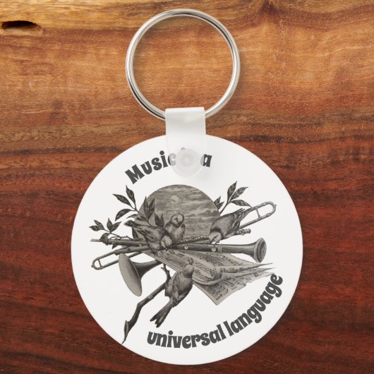 Muziekleraar  muziekinstrumenten sleutelhanger (Voorkant)