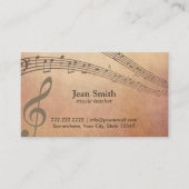 Muziekleraar  Muzieknoten klas Visitekaartje (Voorkant)