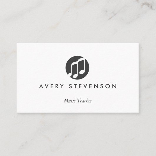 Muziekleraar, Muzieknoten, muzikant Visitekaartje (Voorkant)