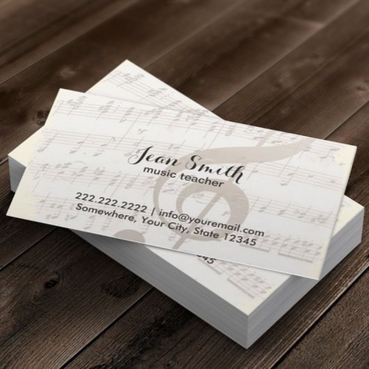 Muziekleraar  Muzieknoten Visitekaartje