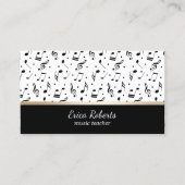Muziekleraar Muzikaal Patroon Elegant Visitekaartje (Voorkant)
