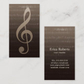 Muziekleraar muzikant  musical visitekaartje (Voorkant / Achterkant)