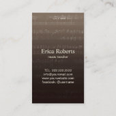 Muziekleraar muzikant  musical visitekaartje (Achterkant)