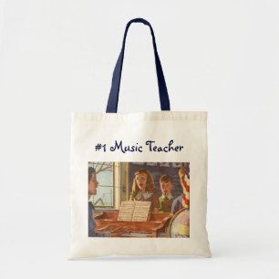Muziekleraar Oude Stijl die Studenten Leert Zingen Tote Bag
