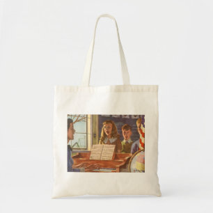 Muziekleraar Oude Stijl die Studenten Leert Zingen Tote Bag
