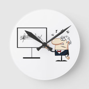 muziekleraar ouder man grafisch ronde klok