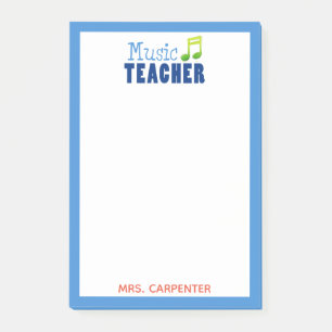 Muziekleraar persoonlijk post-it® notes