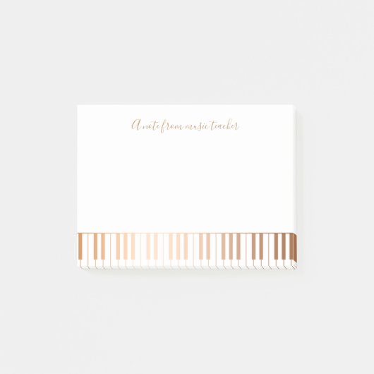 Muziekleraar Pianist Gold Grand Piano Keys Post-it® Notes (Voorkant)