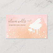 Muziekleraar, pianist, songwriter, Waterverf Visitekaartje (Voorkant)