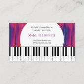 Muziekleraar | Piano Keys Colorful Visitekaartje (Achterkant)