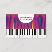 Muziekleraar | Piano Keys Colorful Visitekaartje (Voorkant)