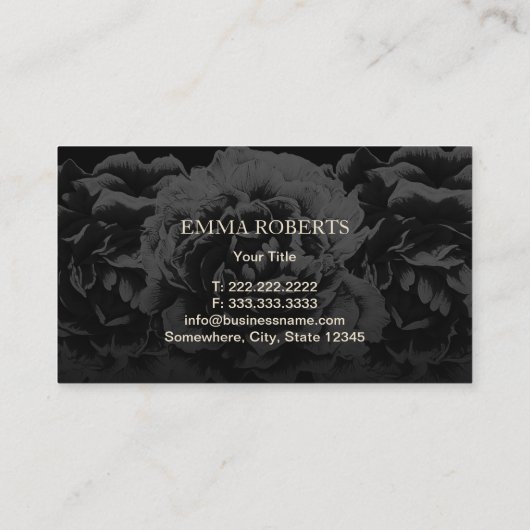 Muziekleraar Piano Keys Elegant Dark Floral Visitekaartje (Achterkant)