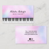Muziekleraar Piano Keys Elegant Dreamweaver Pink O Visitekaartje (Voorkant / Achterkant)