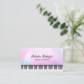 Muziekleraar Piano Keys Elegant Dreamweaver Pink O Visitekaartje (Staand voorkant)