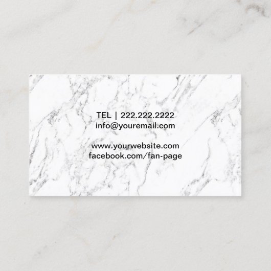 Muziekleraar Piano Keys Elegant White Marble Visitekaartje (Achterkant)