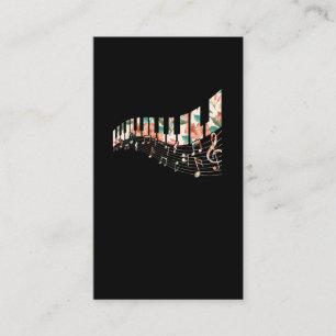 Muziekleraar Piano Keys Flower Keyboard Player Visitekaartje