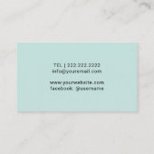 Muziekleraar Piano Keys Modern Mint & Gold Visitekaartje (Achterkant)