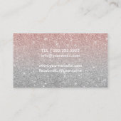 Muziekleraar Piano Keys Modern Roos Gold Glitter Visitekaartje (Achterkant)