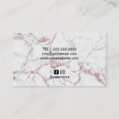 Muziekleraar Piano Keys Modern Roos Gold Marble Visitekaartje (Achterkant)