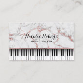Muziekleraar Piano Keys Modern Roos Gold Marble Visitekaartje (Voorkant)