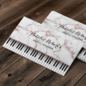 Muziekleraar Piano Keys Modern Roos Gold Marble Visitekaartje