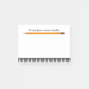 Muziekleraar Piano Keys & Pencil Post-it® Notes