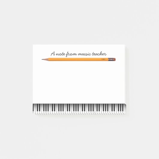Muziekleraar Piano Keys & Pencil Post-it® Notes (Voorkant)