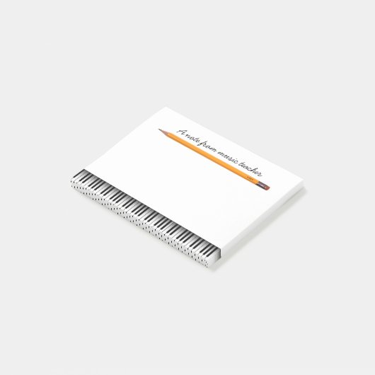 Muziekleraar Piano Keys & Pencil Post-it® Notes (Schuin)