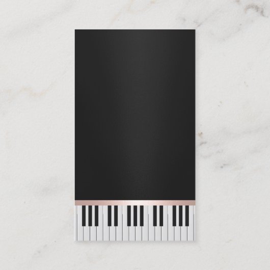 Muziekleraar Piano Keys Roos Gold Crown Visitekaartje (Achterkant)