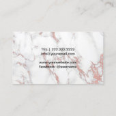 Muziekleraar Piano Keys Trendy Roos Gold Marble Visitekaartje (Achterkant)