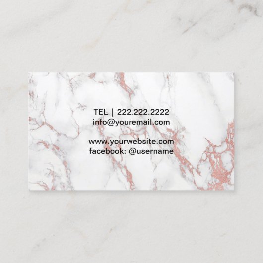 Muziekleraar Piano Keys Trendy Roos Gold Marble Visitekaartje (Achterkant)