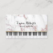 Muziekleraar Piano Keys Trendy Roos Gold Marble Visitekaartje (Voorkant)
