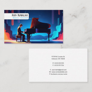 Muziekleraar Piano Keys Visitekaartje