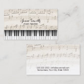 Muziekleraar Piano Keys Visitekaartje (Voorkant / Achterkant)