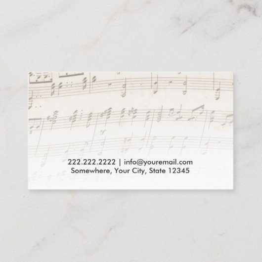 Muziekleraar  Piano Keys Visitekaartje (Achterkant)