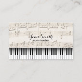Muziekleraar  Piano Keys Visitekaartje (Voorkant)