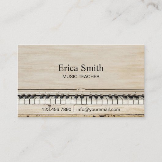 Muziekleraar  Piano Musical Visitekaartje (Voorkant)