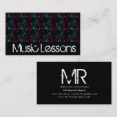 Muziekleraar Piano Night Club DJ Guitar Visitekaartje (Voorkant / Achterkant)