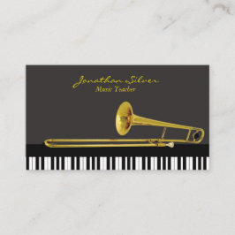 Muziekleraar Piano-toetsenbord en trombone Visitekaartje
