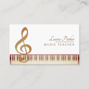 Muziekleraar Piano-toetsenbord Gold Visitekaartje