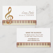 Muziekleraar Piano-toetsenbord  Gold Visitekaartje (Voorkant / Achterkant)