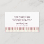 Muziekleraar Piano-toetsenbord Roos Gold Visitekaartje (Achterkant)
